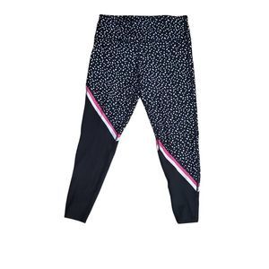 Betsey Johnson Performance Athletic Leggings Black, White, and Pink Size M